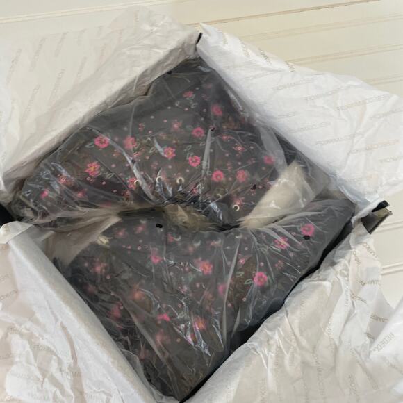 NWT Rebecca Minkoff Black & Pink Ditsy Floral Nappa Gerry Combat Boots Size 9.5 - Picture 8 of 9
